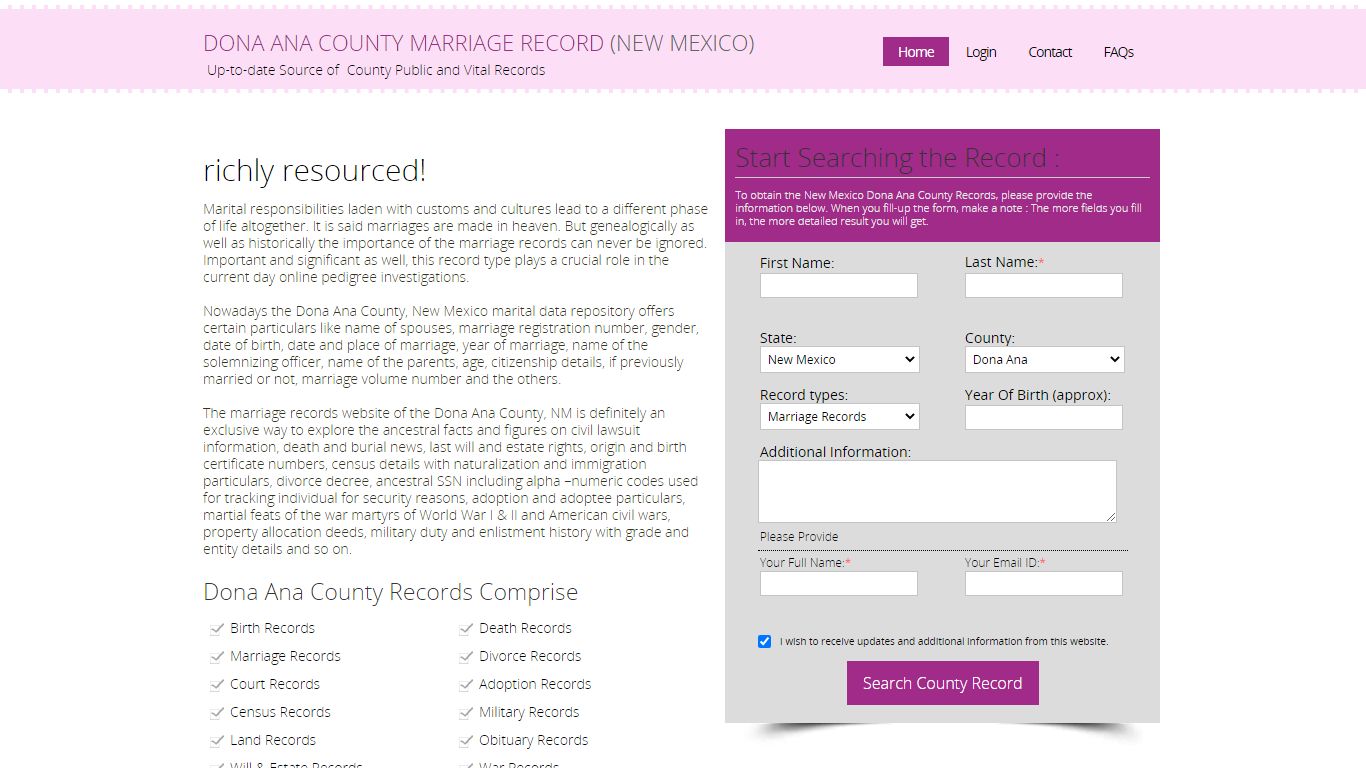 Public Marriage Records - Dona Ana County, New Mexico